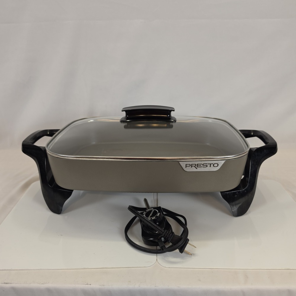 Presto 06856 16-Inch Electric Skillet Ceramic Cast Aluminum Nonstick Glass Lid